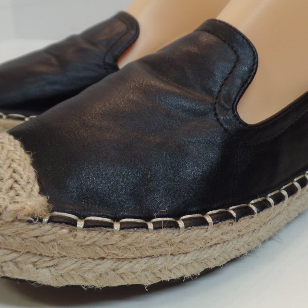 CHASE & CHLOE Sierra Black Espadrilles Slip On Loafers Sz 8.5.  Pre Ownd - Picture 4 of 12